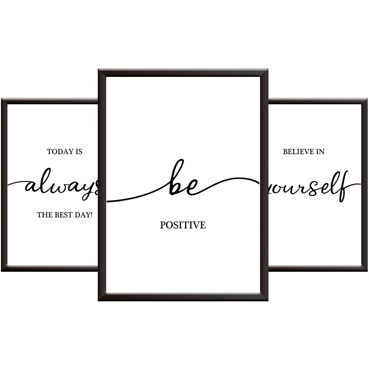 Hey Chimp 3 Motivational Posters for Walls in Home, Office or Classroom - Inspirational Positive Quotes to Believe in Yourself for Motivation Health Mood Positivity - Unframed A4 Black and White