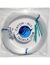 Monofilamento de pesca líder Kit 100yds 2,4 mm 600lb Claro con protectores de bucle Crimps