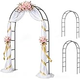 Thorise 7.9 Ft H x 4.6 Ft W Metal Pergola Arbor,Assemble Freely 2 Sizes,for Various Climbing Plant Wedding Garden Arch Bridal
