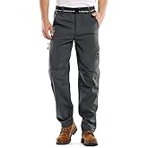 Men's Snow Ski Waterproof Fleece Lined Pants Winter Insulated Outdoor Hiking Mountain Softshell