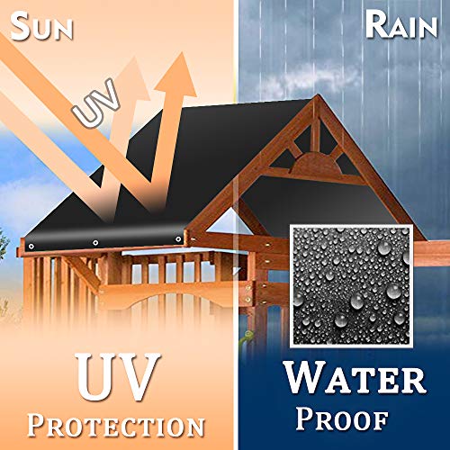 TANCHEN Playset Canopy Replacement, 52inches x 90inches Outdoor Swingset Shade Kids Playground Roof Canopy Waterproof Cover Replacement Tarp Sunshade