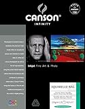 Canson Infinity Aquarelle Rag Fine Art Watercolor Paper, 8.5 x 11 Inch, White, 25 Sheets