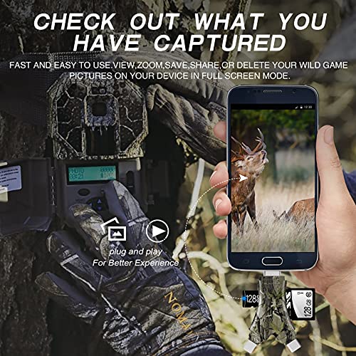 SUNTRSI Trail Camera Viewer SD Card Reader,4 in 1 SD and Micro SD