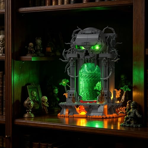 JMBricklayer Dark Portal Clamping Blocks Adults, Gothic Skull Gate, Model Building with Light, 40006 Fantasy Collector Exhibition Set, Halloween Building Blocks, Gifts for Players, Men from 14 Years
