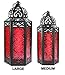 Mid Size Table/hanging Red Hexagon Moroccan Candle Lantern Holders