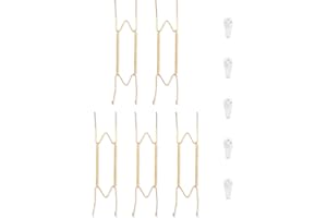 Bilillo 5 Pack Plate Hangers for the Wall, Suitable for 10-14 inch Art Plate, Stainless Steel Invisible Heavy Duty Wire Plate