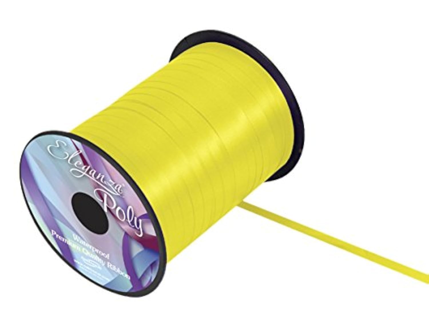 Eleganza No.11 Poly Curling Ribbon, Polyester, Yellow, 5 mm x 500 yd