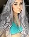 uniwigs® STAR | Cool Silver Long Wavy Synthetic Lace Front Wig for Girls Cosplay Wig Halloween Party Show Daily Use Wig for Women