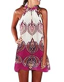 PAKULA Women's Sleeveless Vintage Printed Ethnic Style Casual Dress