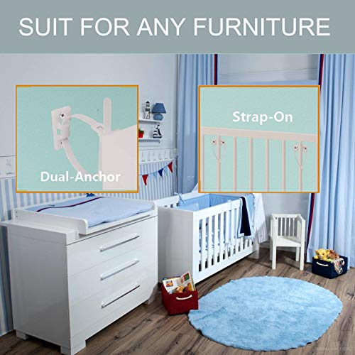 JJGoo 10 Sets Furniture Anchor Straps Baby Proofing Nylon Anti-Tip Furniture Anchors Attach Furniture to Wall, Child Safety Straps Earthquake Resistant Keeping Baby Pet Safety from Falling Furniture - Thumbnail 2