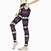 Ensasa Womens Autumn Winter Snowflake Graphic Printed Stretchy Leggings Pants, Black Red Reindeer XX-Large