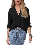 LOSRLY Women Casual Shirt Tops Ladies Plus Size High Low Blouse 16/18 XL Black
