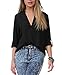 LOSRLY Women Casual Shirt Tops Ladies Plus Size High Low Blouse 16/18 XL Black
