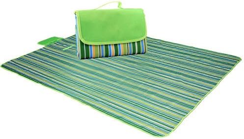 Picnic Backpack Accessories Waterproof Outdoor Beach Camping Picnic Moisture Proof Mat Blanket Size 70''x 59'' Green Stripe