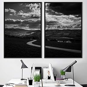 signwin 2 Piece Framed Canvas Wall Art Black...
