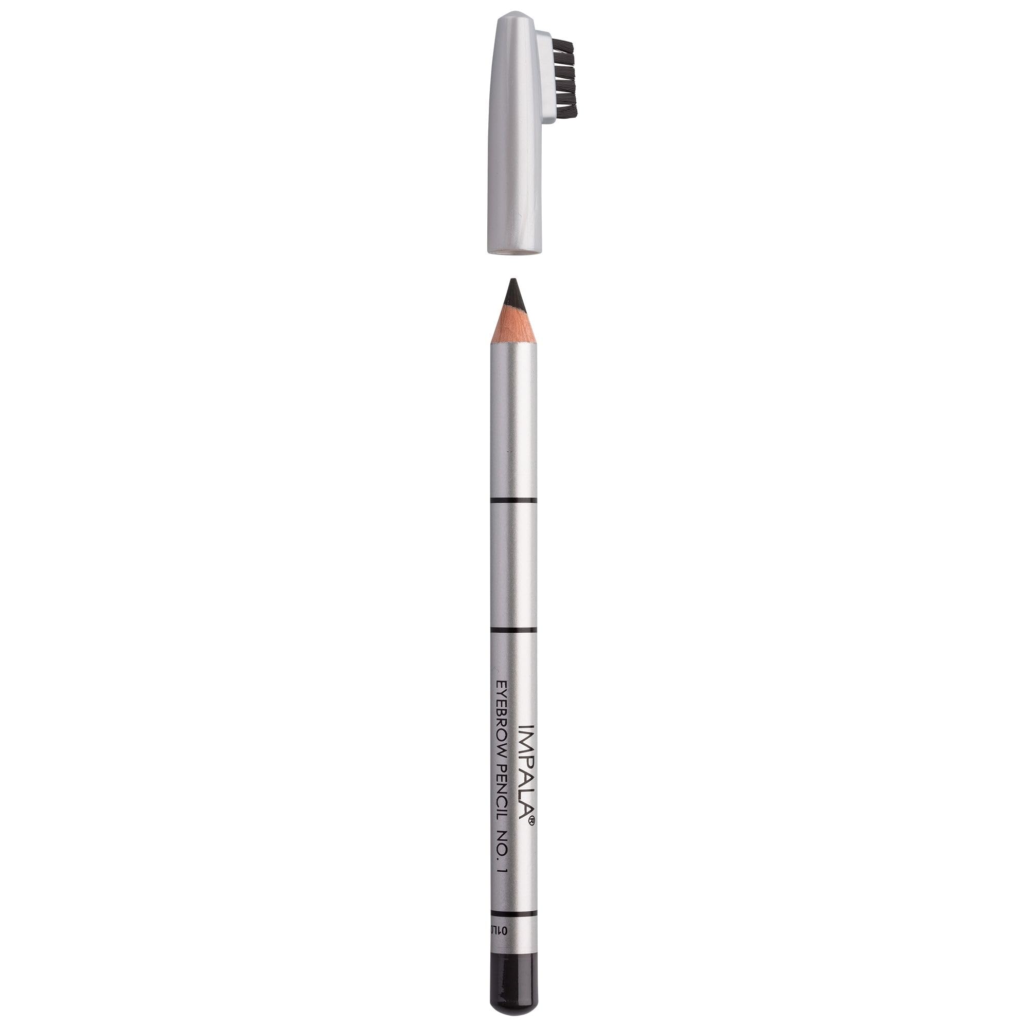IMPALA | Brow Pencil with Brush Black Color No. 01 | Achieve Perfect Brows, Tattoo Effect | Full, Natural, and Brow Lamination Effect | Natural and Long-Lasting Makeup