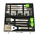 G & F 20-Piece Stainless-Steel BBQ Tool Kit, Strong, Sturdy, Heavy Duty Grilling Tool Kit in Portable Aluminium Carrying Case, Dishwasher Safe