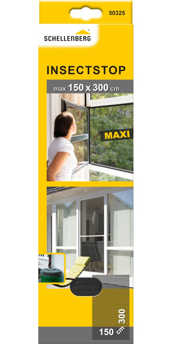 Schellenberg 50325 150 x 300 cm Fly Screen - White/Dark Gray