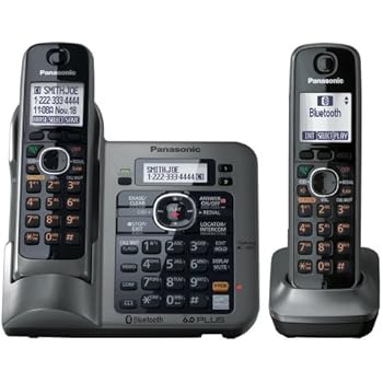 Panasonic KX-TG7642M DECT 6.0 Link-to-Cell via Bluetooth Cordless Phone with Answering System - 2 Handsets - Metallic Gray