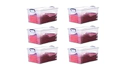 Superio Storage Bins with Lids- Clear Boxes for
