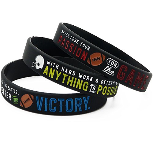 Inkstone-Football-Silicone-Wristbands-with-Motivational-Sayings-6-Pack-Football-Bracelets-Jewelry-Gifts