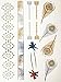 5 Sheets Metallic Tattoos Gold and Silver Flash By Modern Boho HUGE Collection Fast (Fly High Collection)