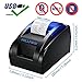 HILLPOW 58MM USB Thermal Receipt Printer Compatible with Bill Ticket Barcode ESC/POS Print Commands Set NO Bluetooth Function