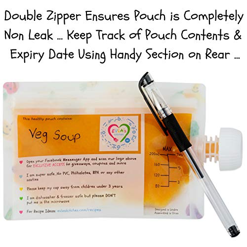 Baby Food Freezer Trays & Reusable Food Pouches | Baby Food Storage Pouch Perfect for Serving Homemade Healthy Smoothies & Purees | Easy Clean & Saves Money | Better for Babies Toddler & Environment