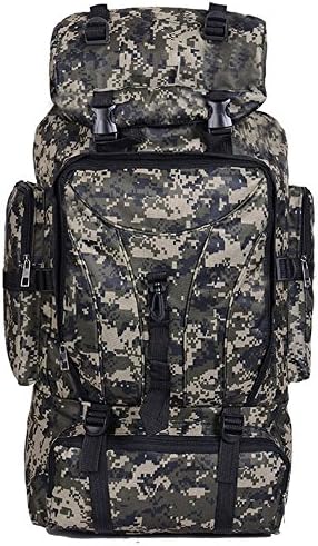 Hiking backpack 90l camouflage outdoor camping backpack Climbing Bags men and women sports bag (Camouflage khaki)