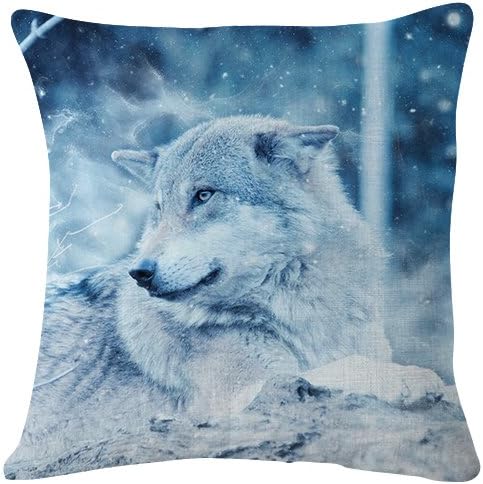 Wolf Predator Photoshop Look - Throw Pillow Case Cushion Cover for Sofa Couch Double-sided printing 18x18 Inches