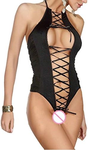 Lady Women Sexy Toy Baby Sleepwear Lace Transparent Toy Open Crotch Sexy Nighty Dress Adult Games Black