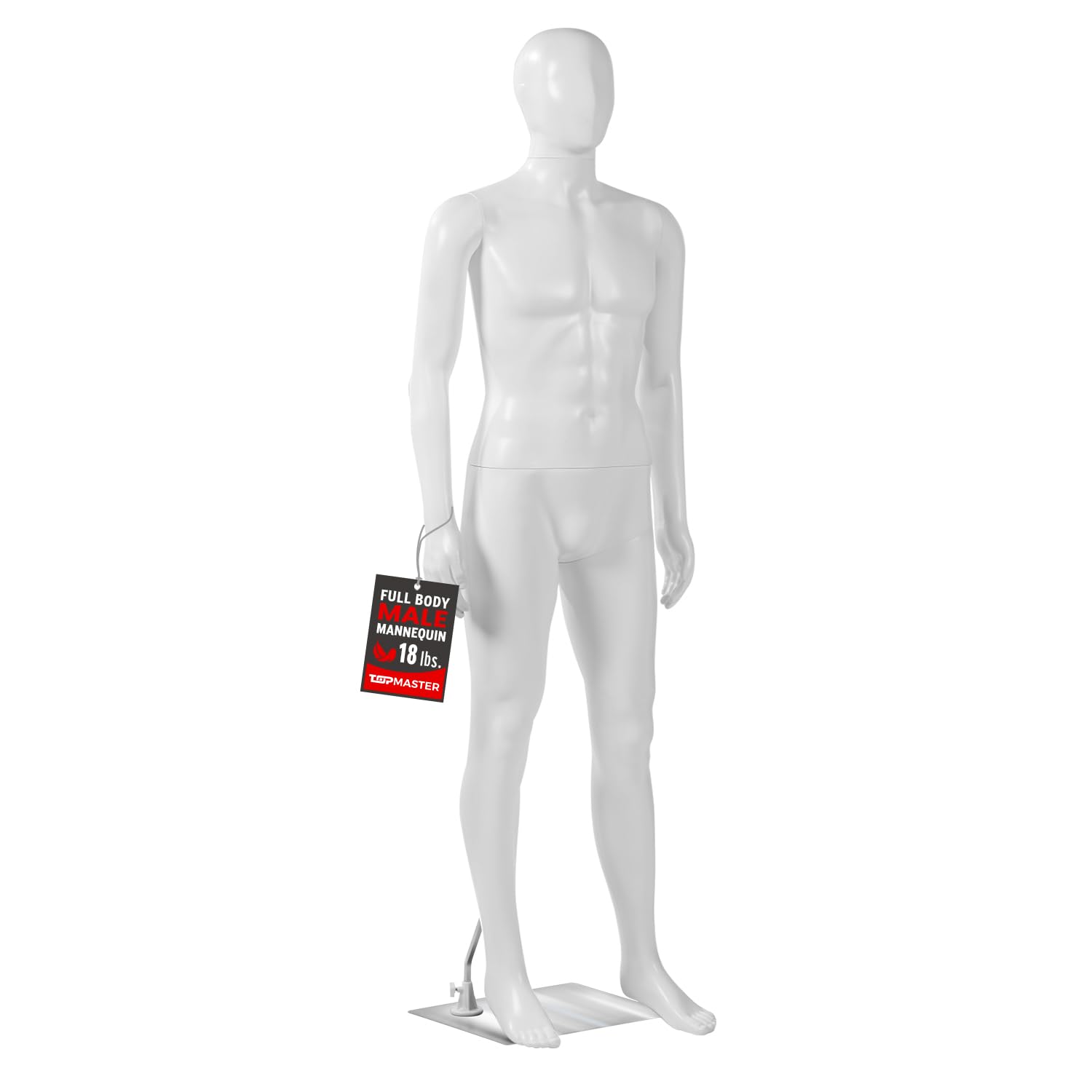 Photo 1 of TopMaster Male Form Mannequin - Versatile 360° Design, Easy Assemble, Full Body 38'' Chest Male Mannequin with Adjustable Posture, Turnable Head and Flexible Limbs - White