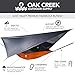 Oak Creek Camping Hammock and Accessories. Complete Package with Mosquito Bug Net, Rain Fly, Tree Straps. Great for Hiking, Backpacking, and Travel. Weighs Only 4 Pounds. Fire Orange and Gray.