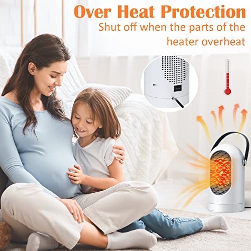 Small Space Heater Quiet 400W Portable Electric Heater Energy Efficient