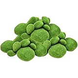 Set of 5.25 OZ of Decorative Artificial Moss Rocks! Varying Sizes - Bright Beautiful Fuzzy Moss Balls Perfect for Floral Arrangements, Center Pieces, Model Design and More! (5.25 OZ)