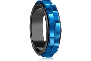 LuckyAmor Fidget Rings For Anxiety For Women, Spinning Anxiety Ring Stainless Steel Fidgets Two Gear Fidget Ring High Polish Anxiety Ring for Women Men Wedding Band Gifts Jewelry Size 6-10