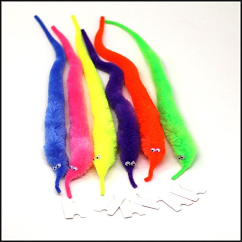 Mydio 12 Pack Magic Wiggly Twisty Fuzzy Worm Party Favors Toy for Kids and Adults