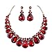 Youfir Water Drops Austria Crystal Necklace Earrings Set for Bridal Wedding Ceremony Events Dress