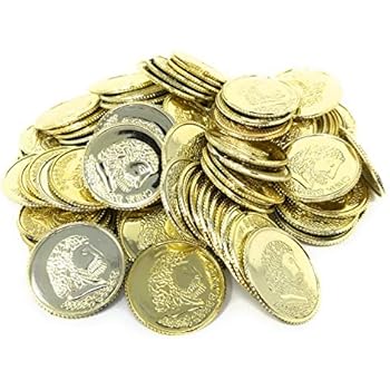 Amazon.com: Plastic Gold Coins (12 dozen) - Bulk: Toys & Games
