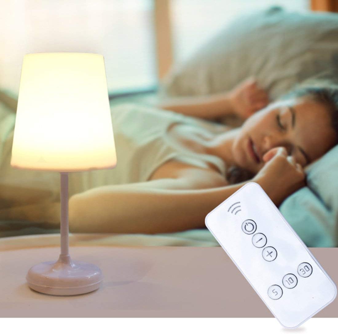Lámpara de mesa con mando a distancia, sensor de contacto, para cama