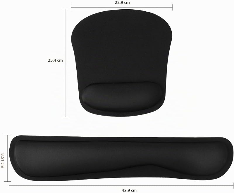 Mouse Mat Gel Cushion Mouse Pad with Palm Rest Ergonomic Mouse Pad Keyboard Wrist Rest Gel Cushion Mouse Mat for Computer and Laptop (Dark)