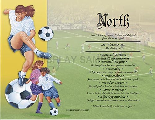 Girls Soccer - Personalized ANY First Name Meaning Keepsake Print 8.5" x 11" | Football Female Artwork Wall Decor Kids Room