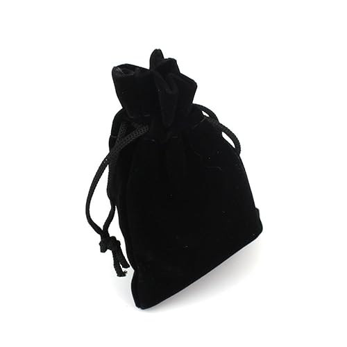 Velvet jewellery pouch, black drawstring jewelry bag, large Amazon.co