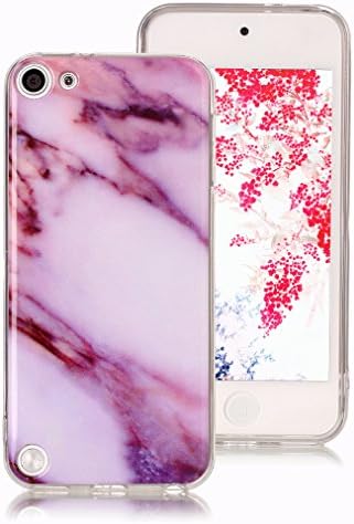 Marble Case for iPod Touch 5, iPod Touch 6 Case, Ronger Gel TPU Silicone Case Ultra Thin Flexible Cover with Stone Pattern for iPod Touch 5 /6 Case, Purple