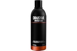 Guy Laroche Drakkar Intense, Seductive & irresistible Body Spray, Ambery fougere fragrance, Long Lasting Mens Cologne, Body Spray for Men 5.8 Fl.Oz
