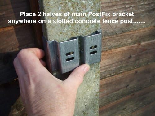 Postfix® Slotted Concrete Fence Post Brackets, Fit 4" x 4" Posts, 4 SETS, Clamp On, NO Drilling!, GALVANISED SILVER - Image 5