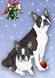 Boston Terrier Christmas Cards : 10 Holiday Cards with Red Envelopes - ADORABLE!