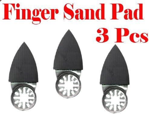 Pack of 3 2" x 1.5" Finger Detail Sanding Pad w/ Velcro Oscillating Multi Tool Saw Blades sand for Fein Multimaster Bosch Multi-x Craftsman Nextec Dremel Multi-max Ridgid Dremel Chicago