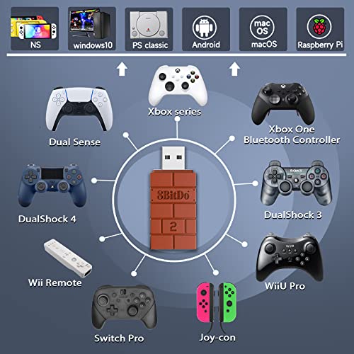 Nargos 8BitDo USB Wireless Bluetooth Adapter Dongle for Switch