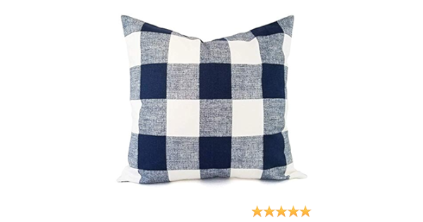 blue buffalo check throw pillows